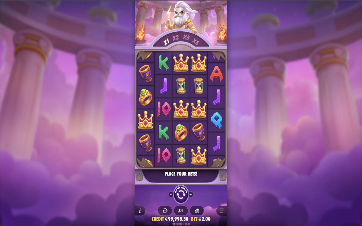 Olympus Wins: image of main menu
