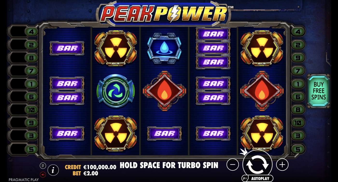 Peak Power: image of main menu