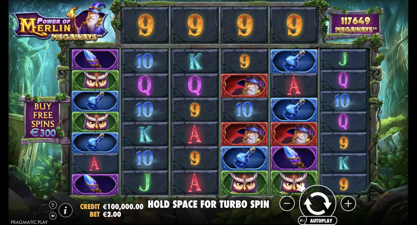 Power of Merlin Megaways: image of main menu