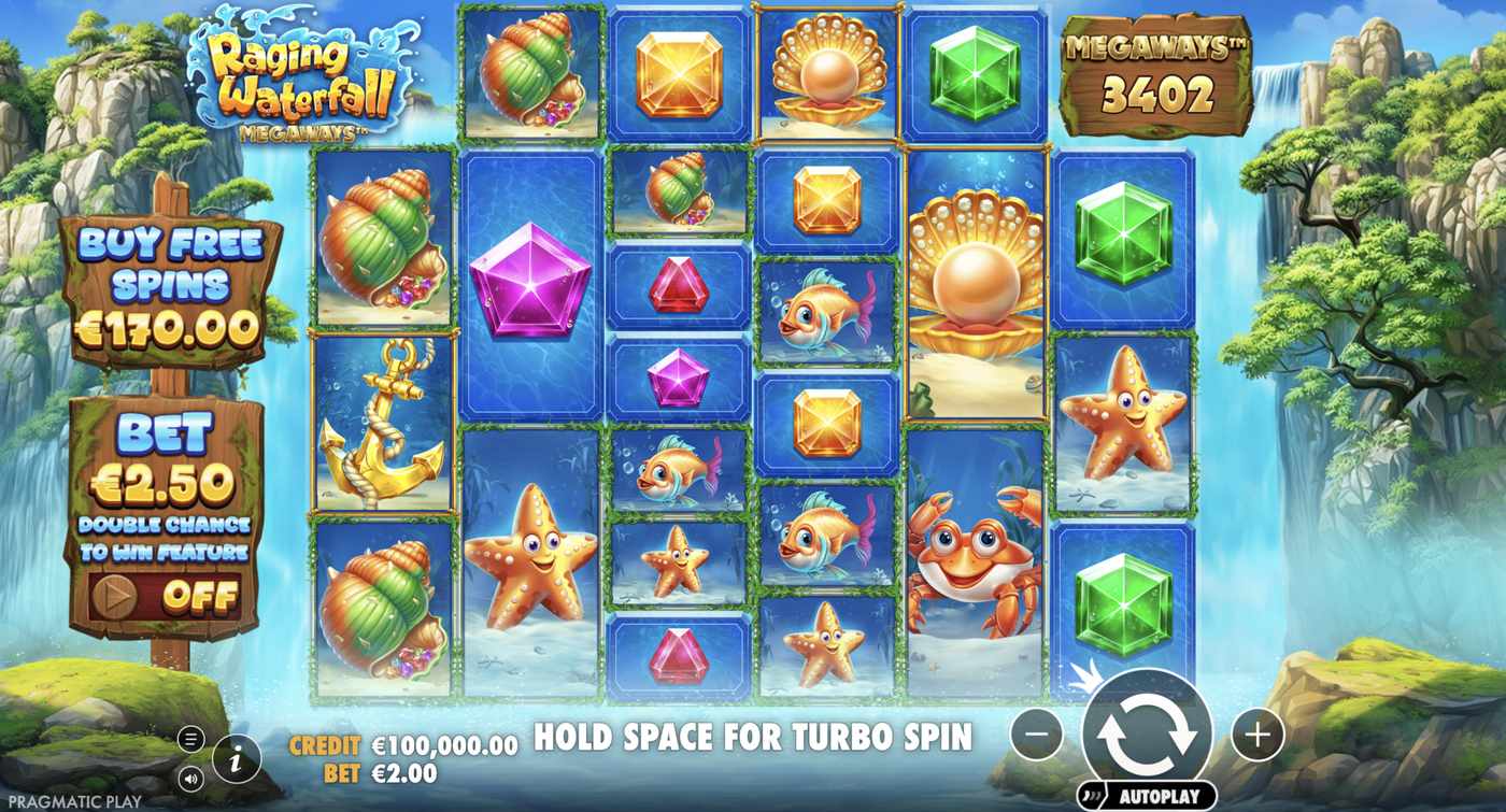 Raging Waterfall Megaways: image of main menu