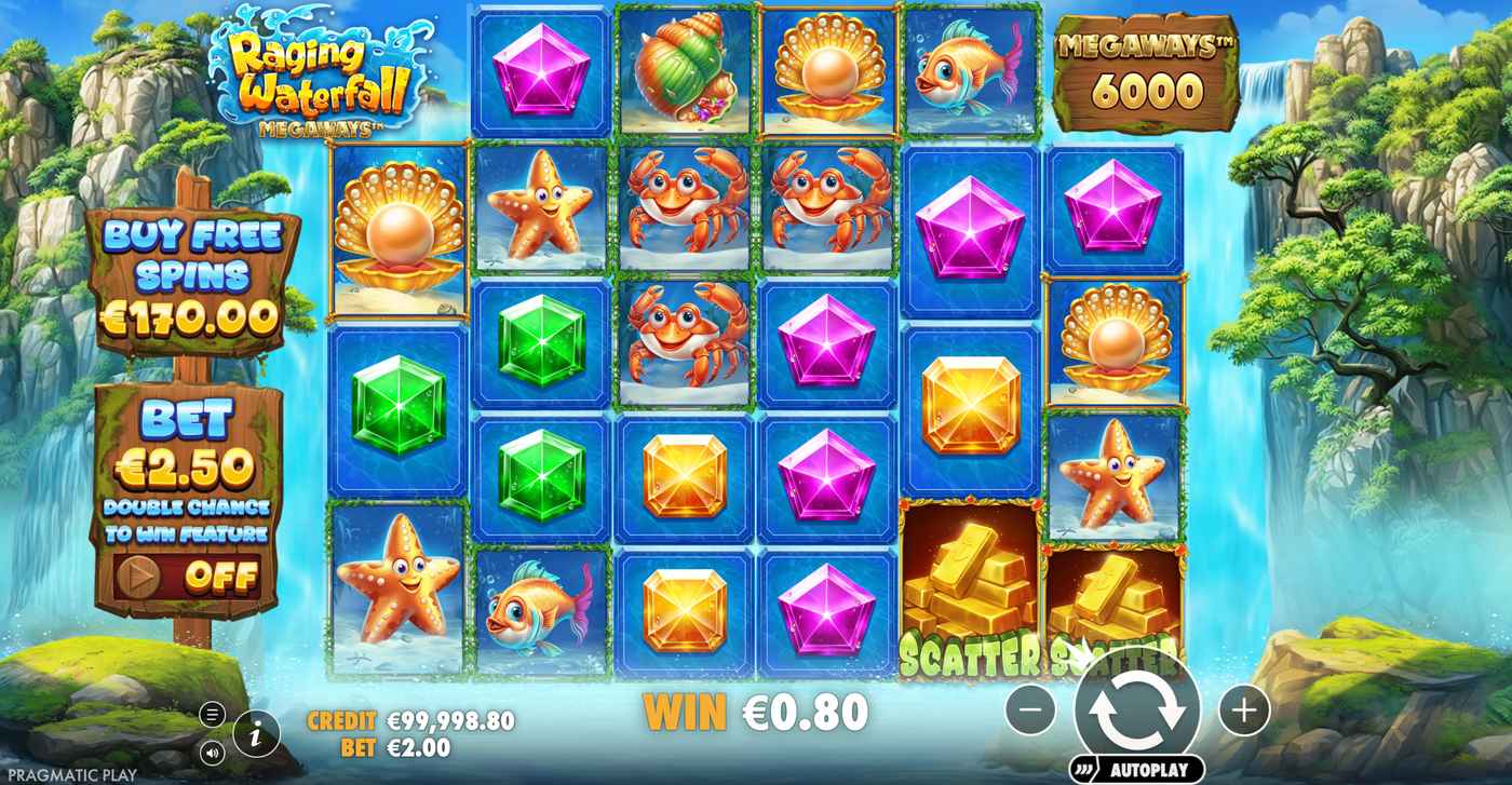 Raging Waterfall Megaways: image of winning