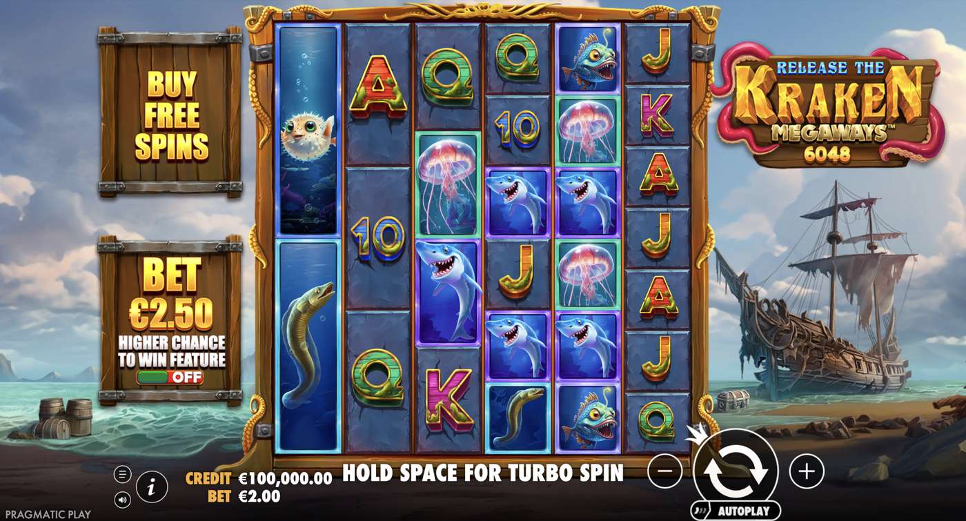 Release the Kraken Megaways: image of main menu
