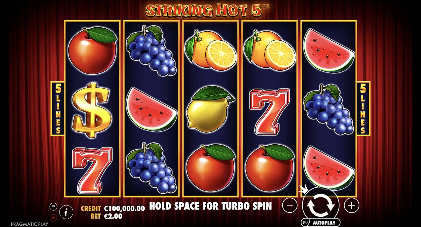 Striking Hot 5: image of main menu