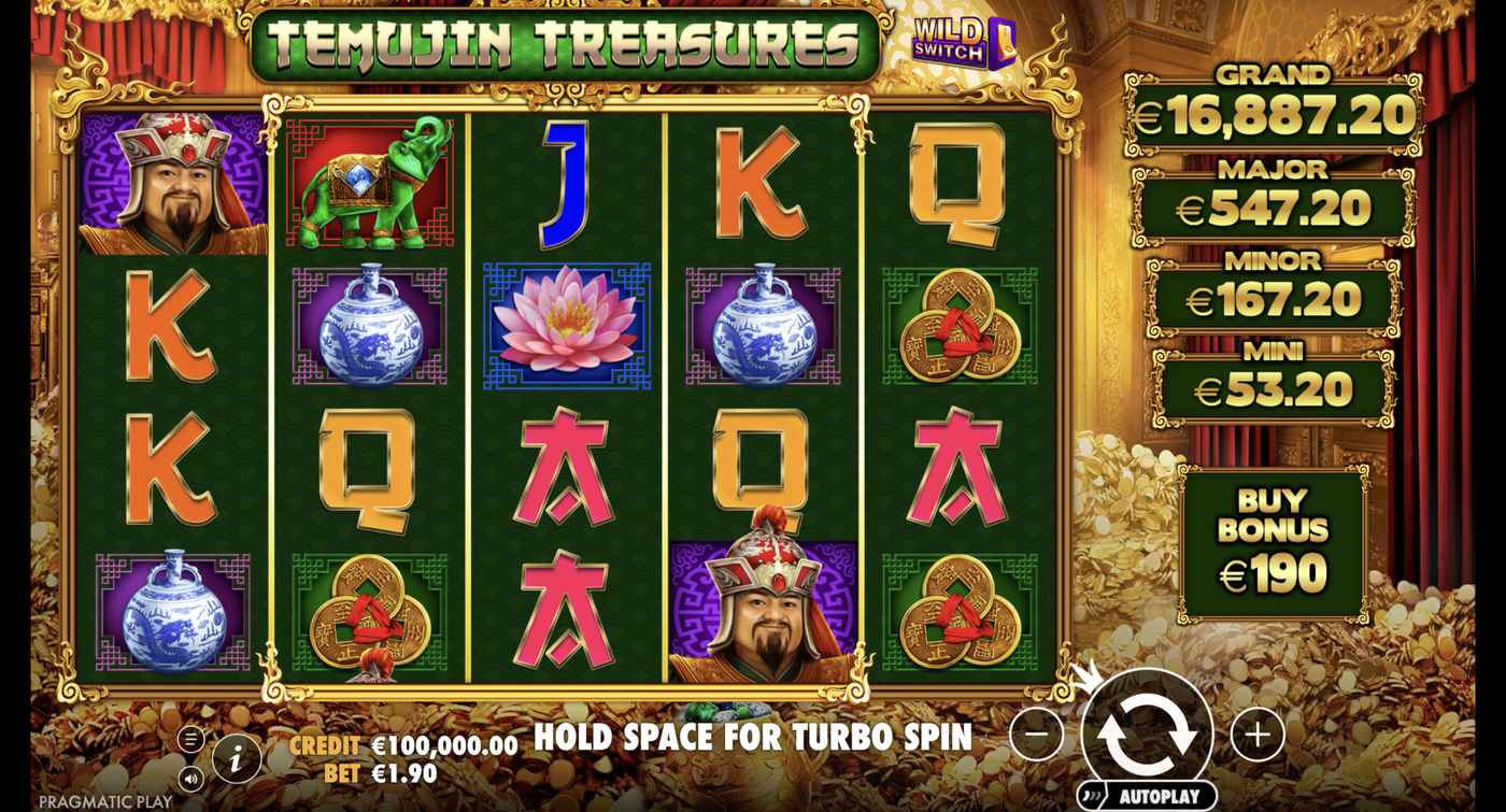 Temujin Treasures: image of main menu