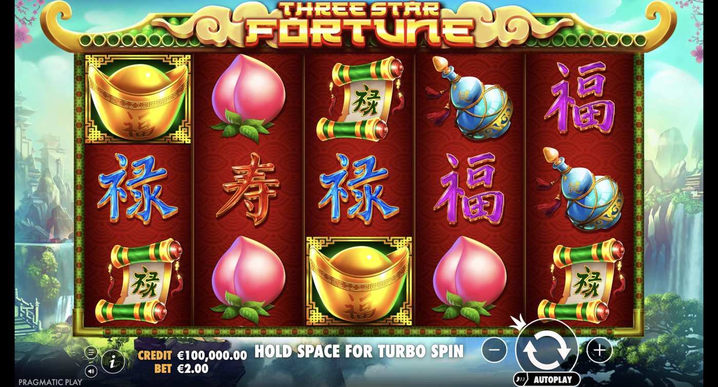 Three Star Fortune: image of main menu