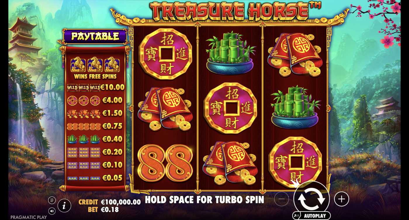 Treasure Horse: image of main menu