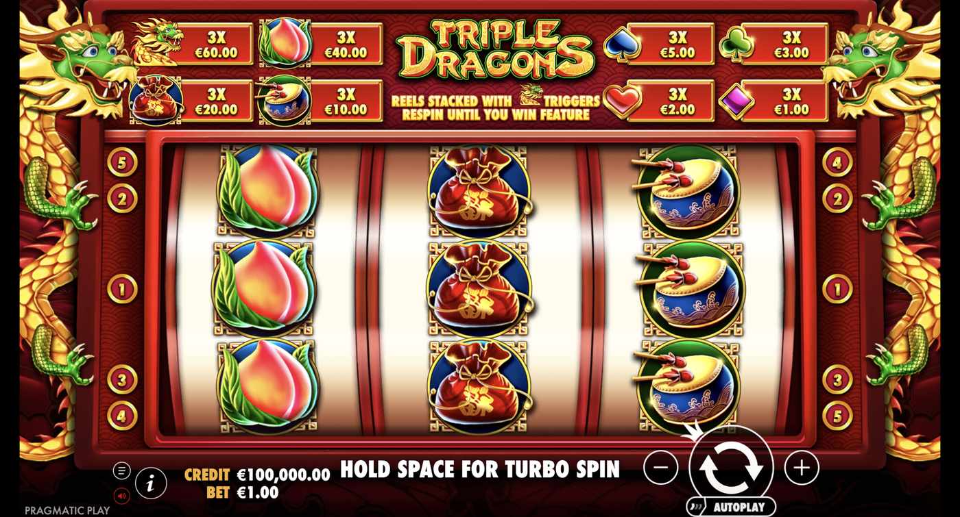 Triple Dragons: image of main menu