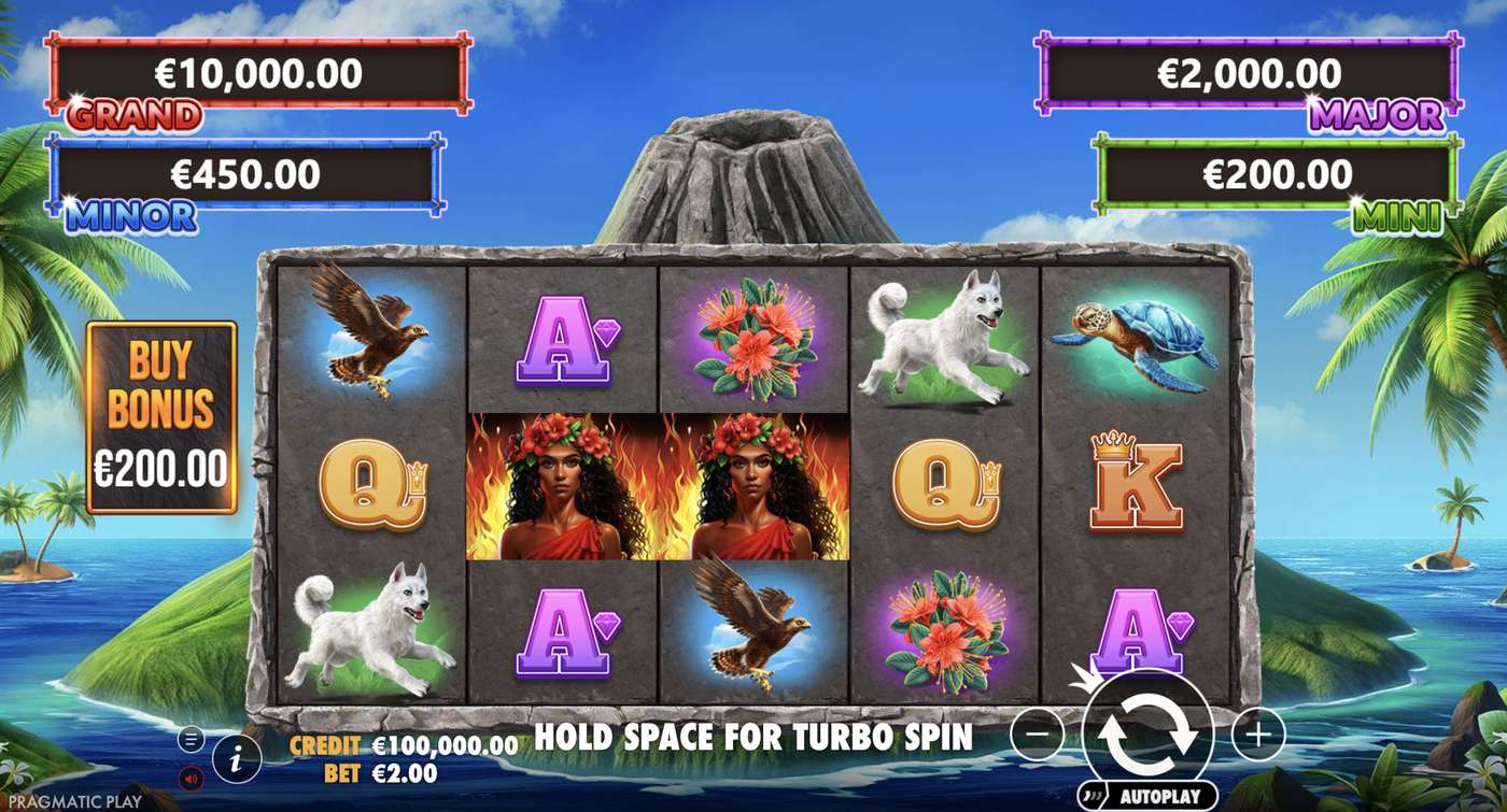 Volcano Goddess: image of main menu