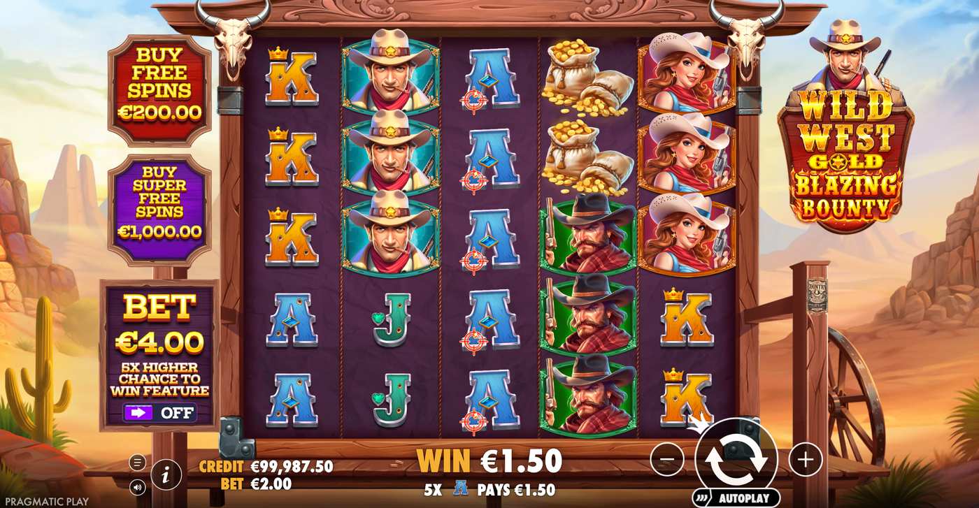Wild West Gold Blazing Bounty: image of winning