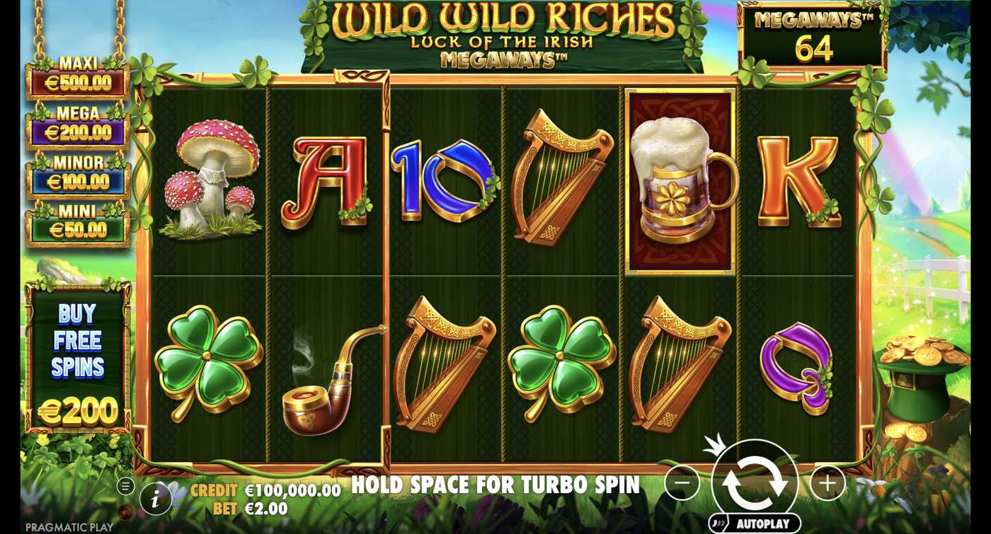 Wild Wild Riches Megaways: image of main menu