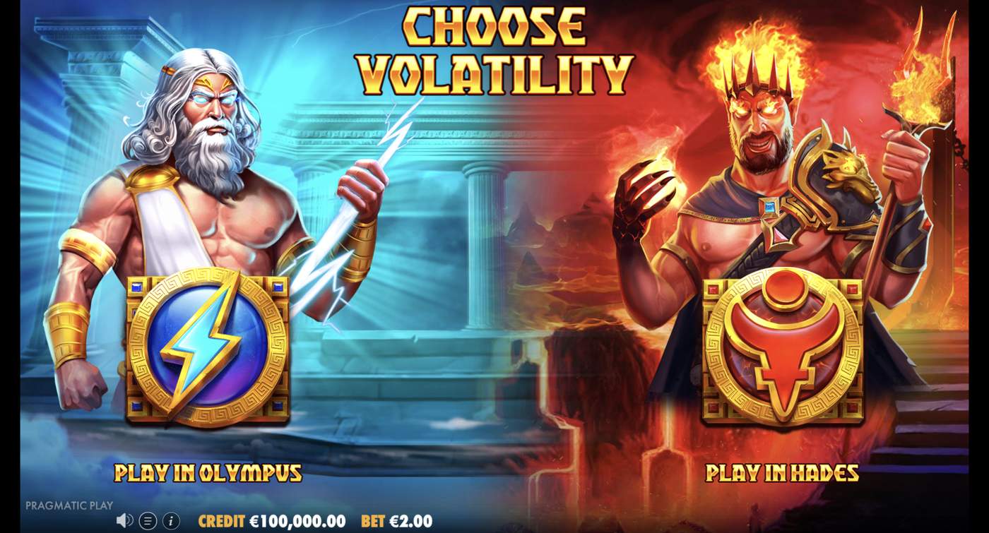 Zeus vs Hades - Gods of War: image of main menu