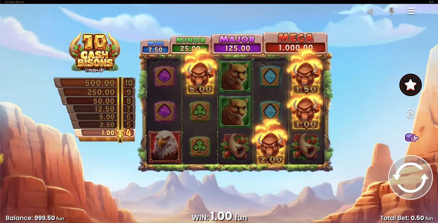 10 Cash Bisons: image of winning