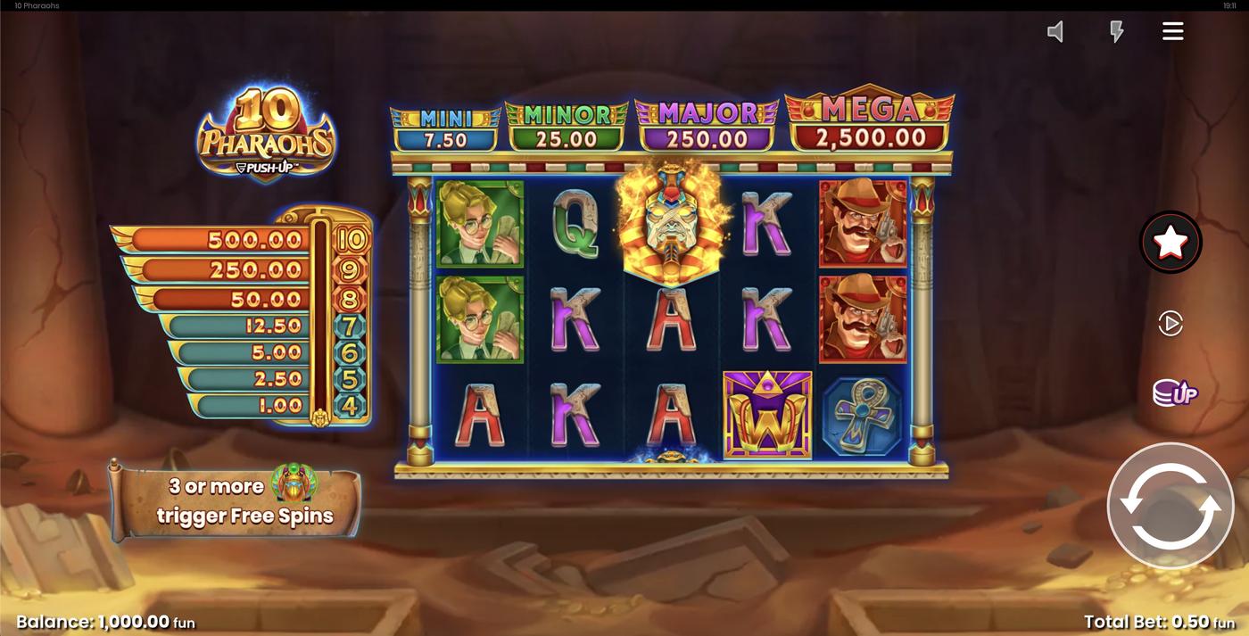 10 Pharaohs: image of main menu