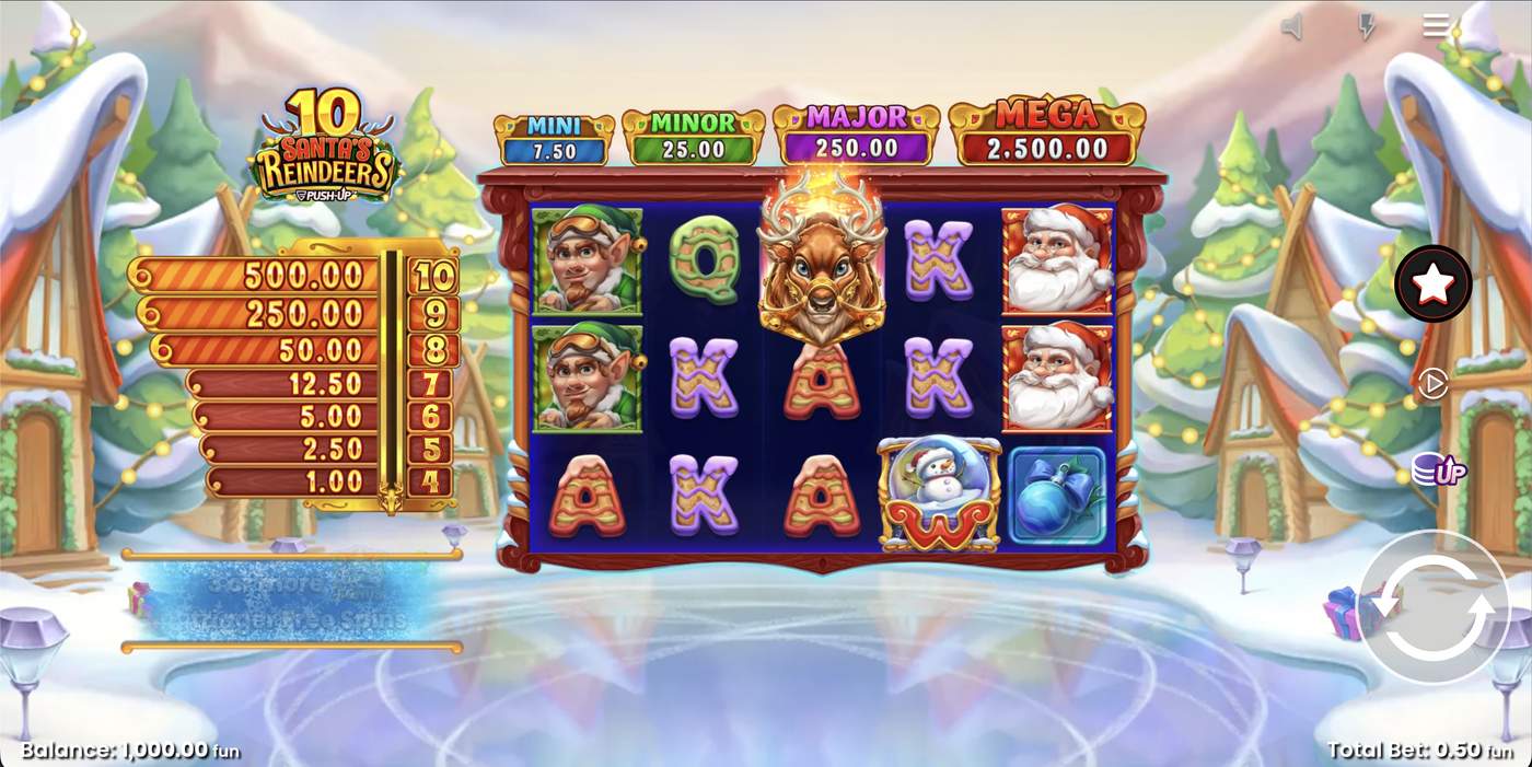 10 Santa's Reindeers: image of main menu