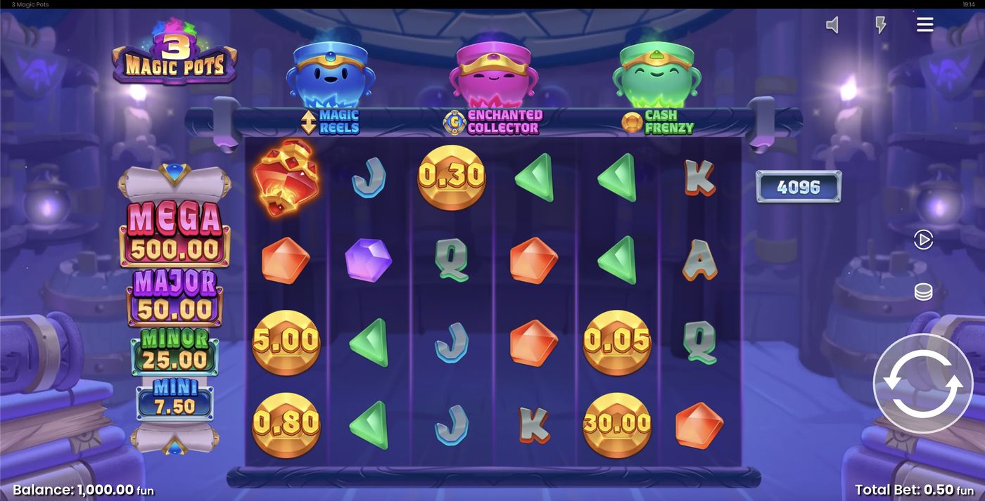 3 Magic Pots: image of main menu