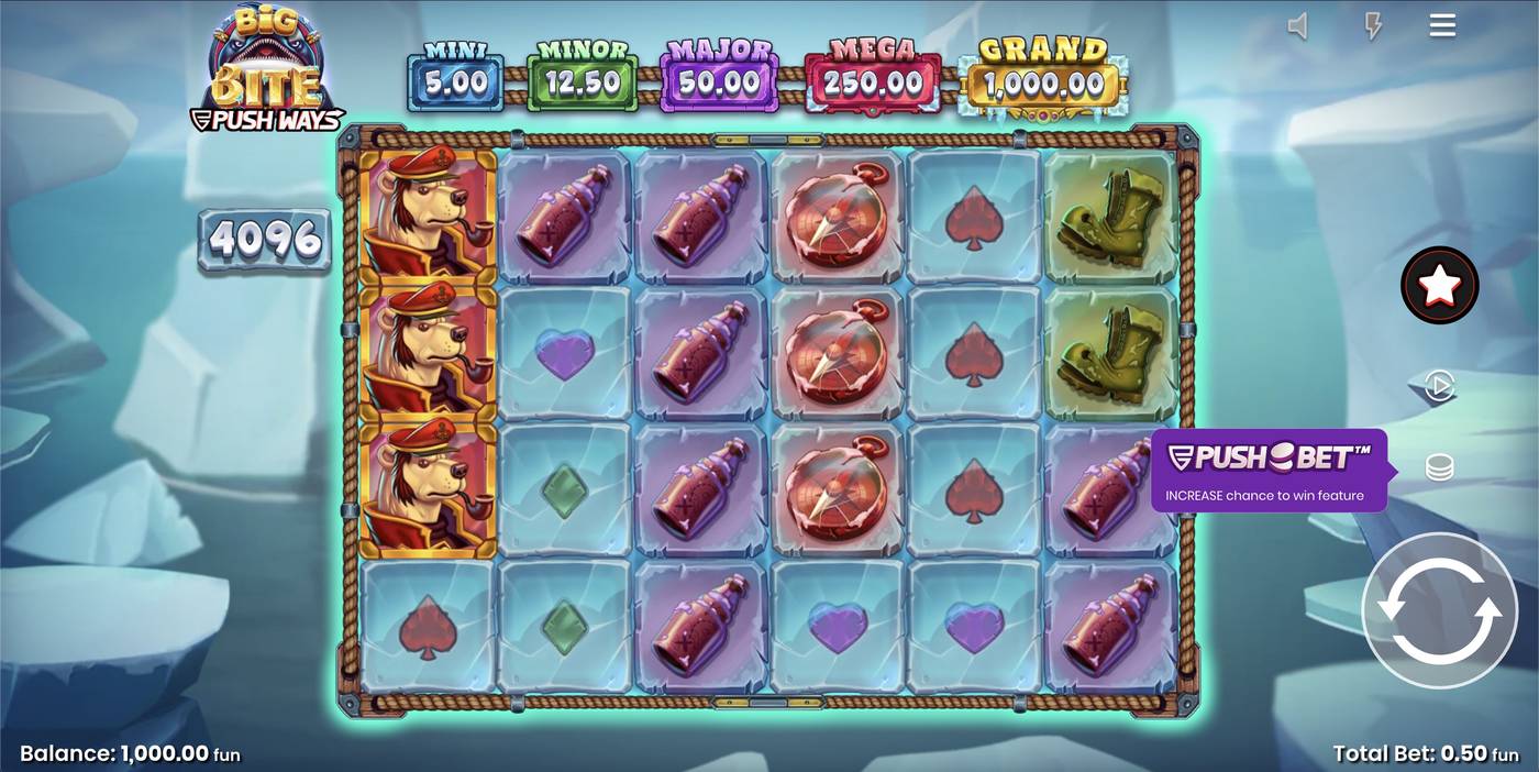 Big Bite Push Ways: image of main menu