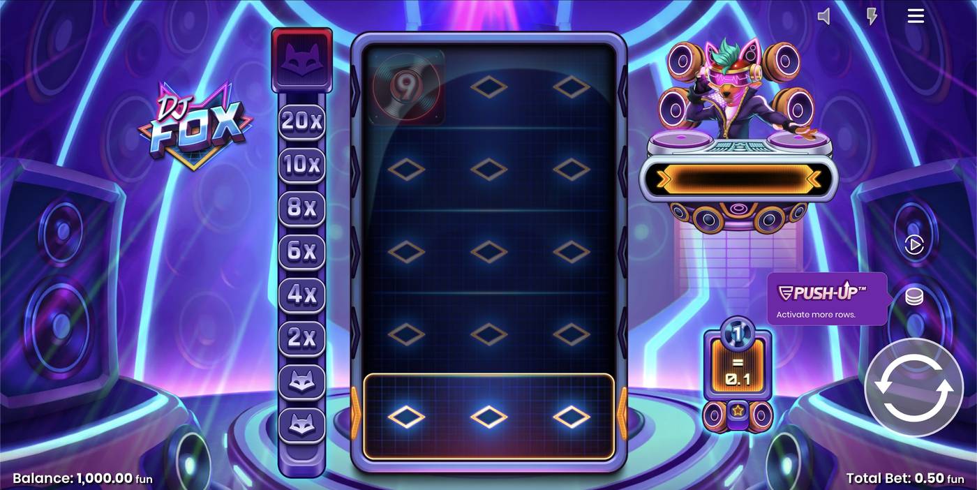 DJ Fox: image of main menu
