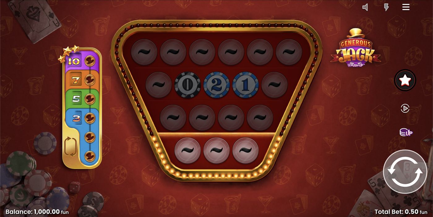 Generous Jack: image of main menu