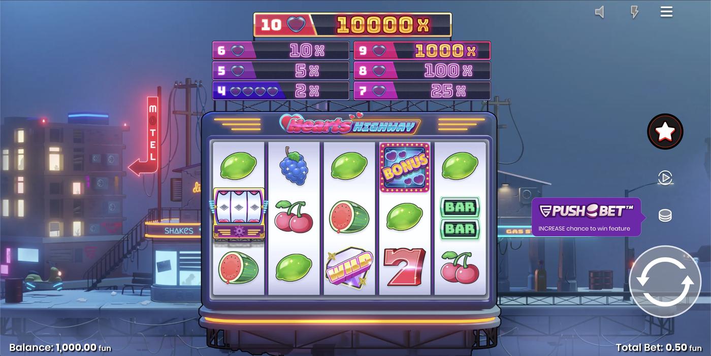 Hearts Highway: image of main menu