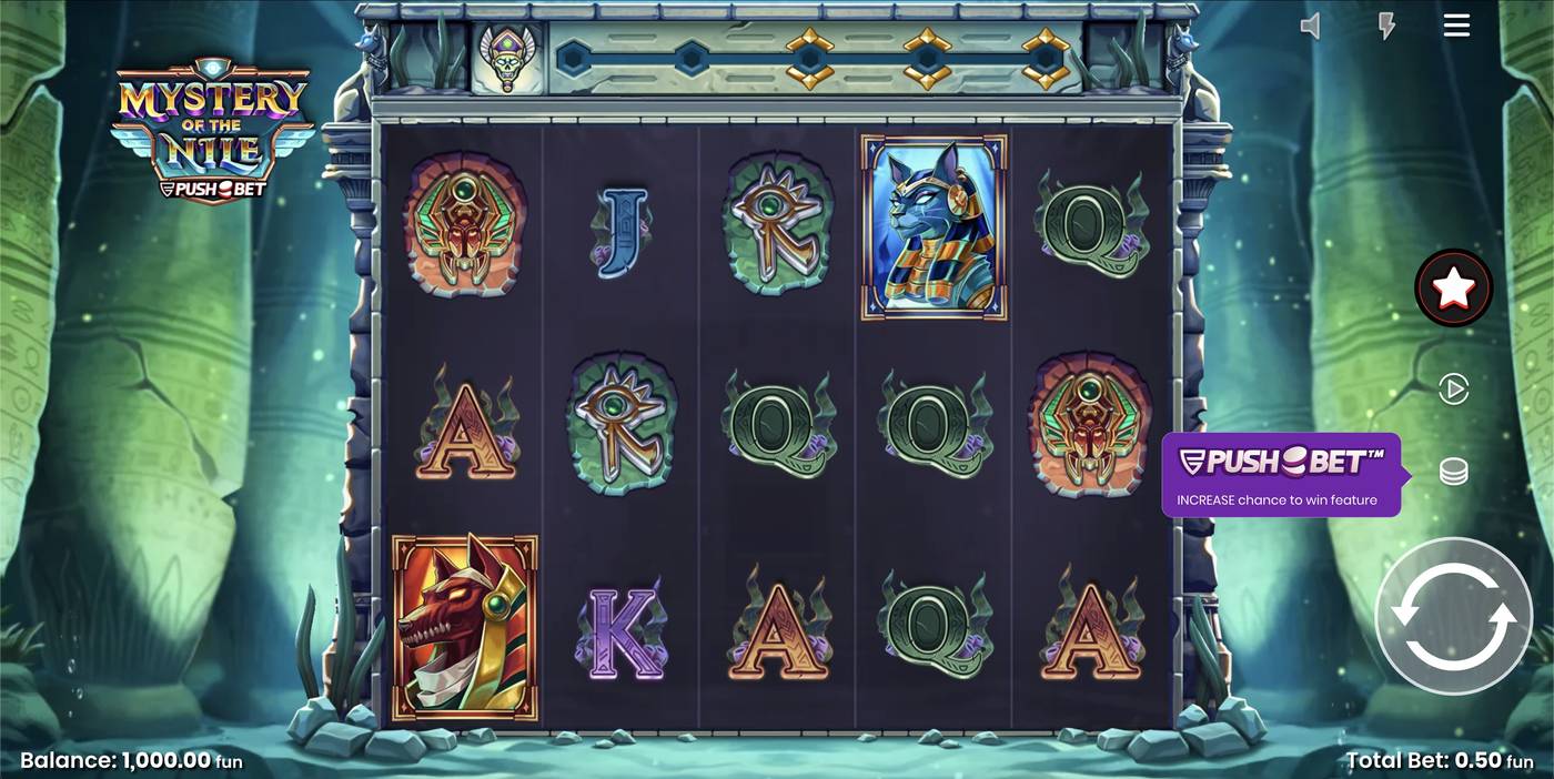 Mystery of the Nile: image of main menu
