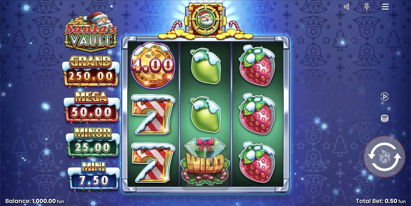 Santa's Vault: image of main menu