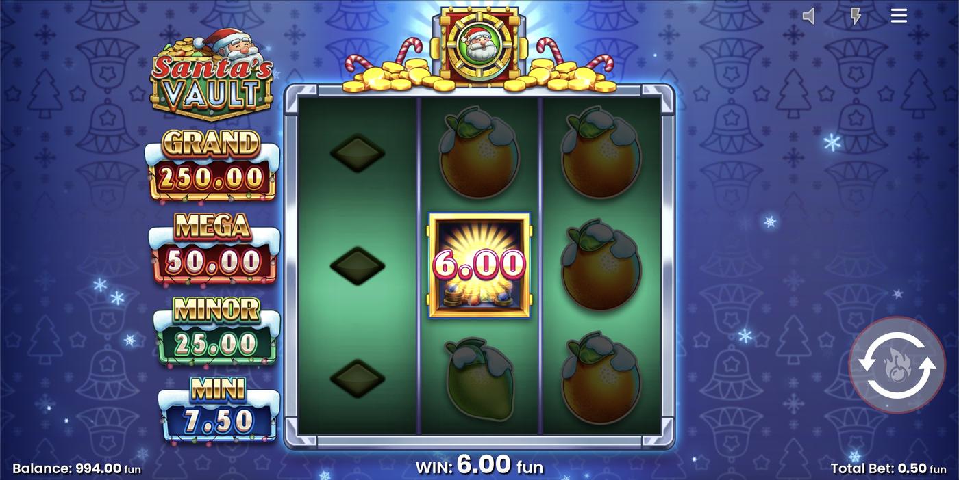 Santa's Vault: image of winning