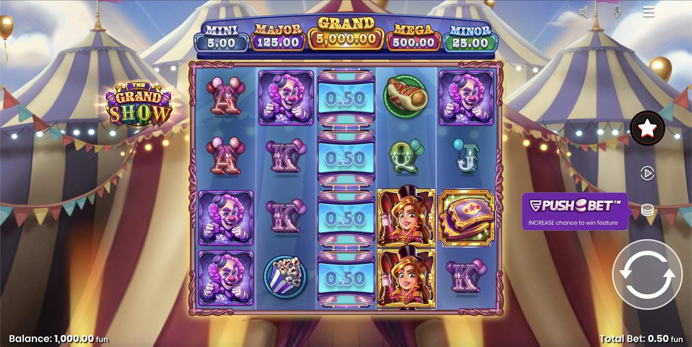 The Grand Show: image of main menu