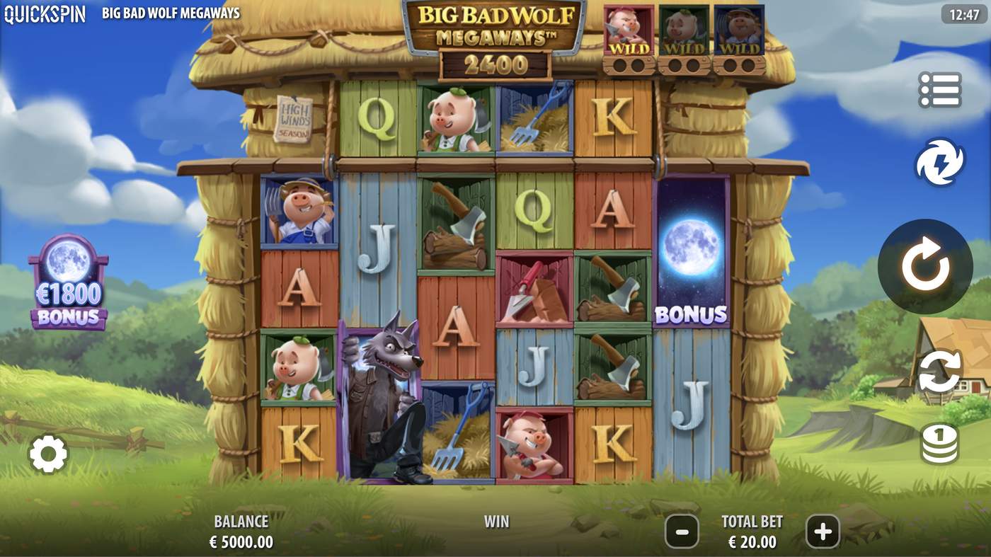 Big Bad Wolf Megaways: image of main menu