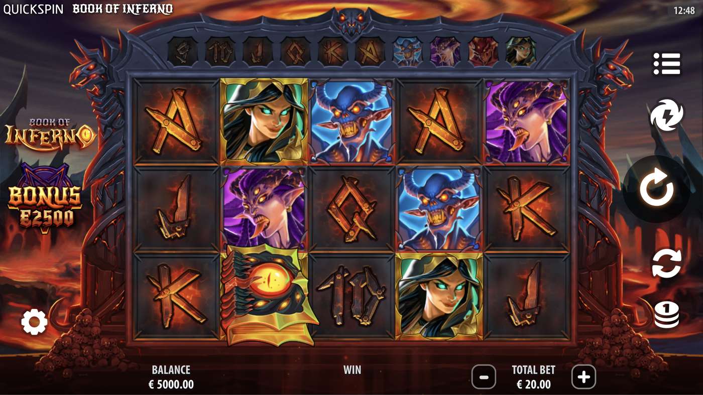 Book of Inferno: image of main menu