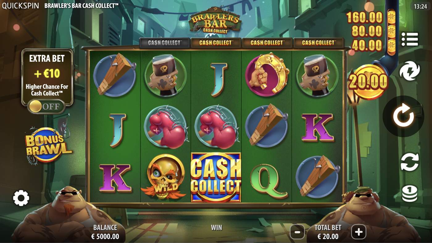 Brawlers Bar Cash Collect: image of main menu