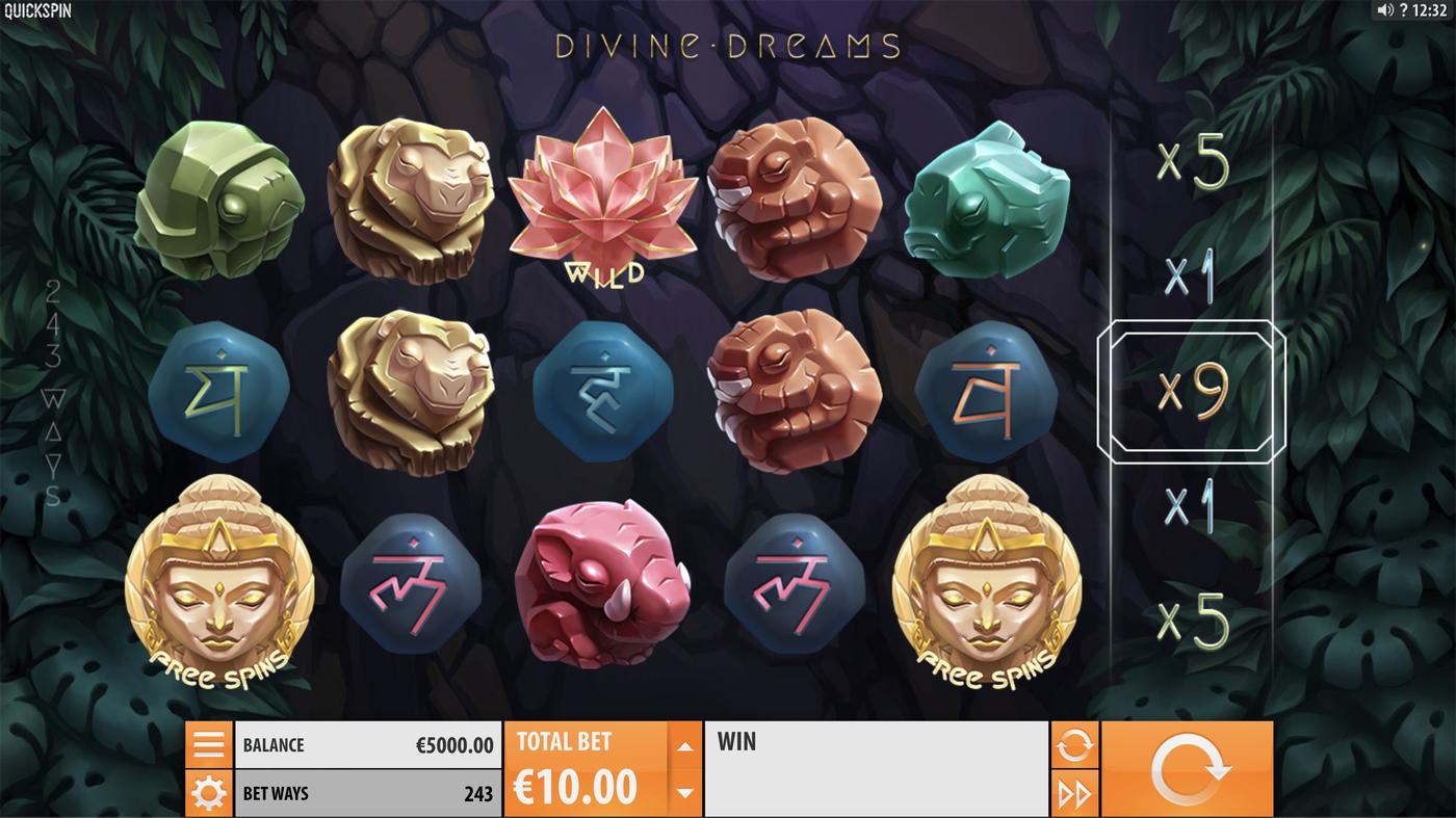 Divine Dreams: image of main menu