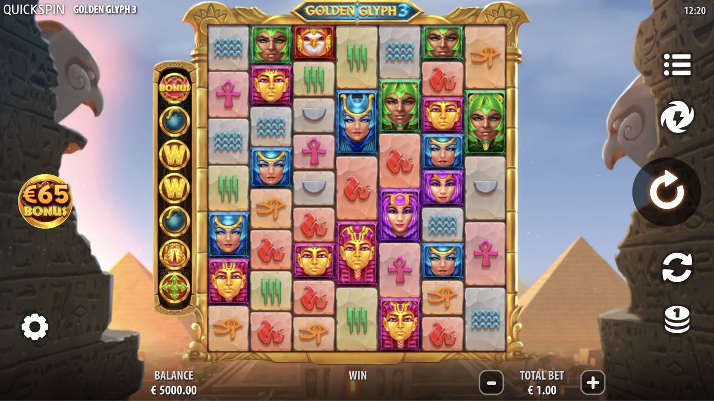 Golden Glyph 3: image of main menu