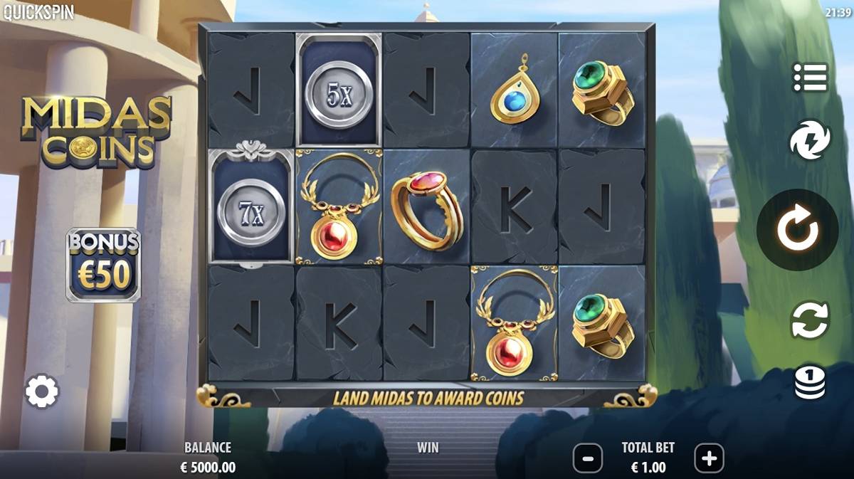 Midas Coins: image of main menu