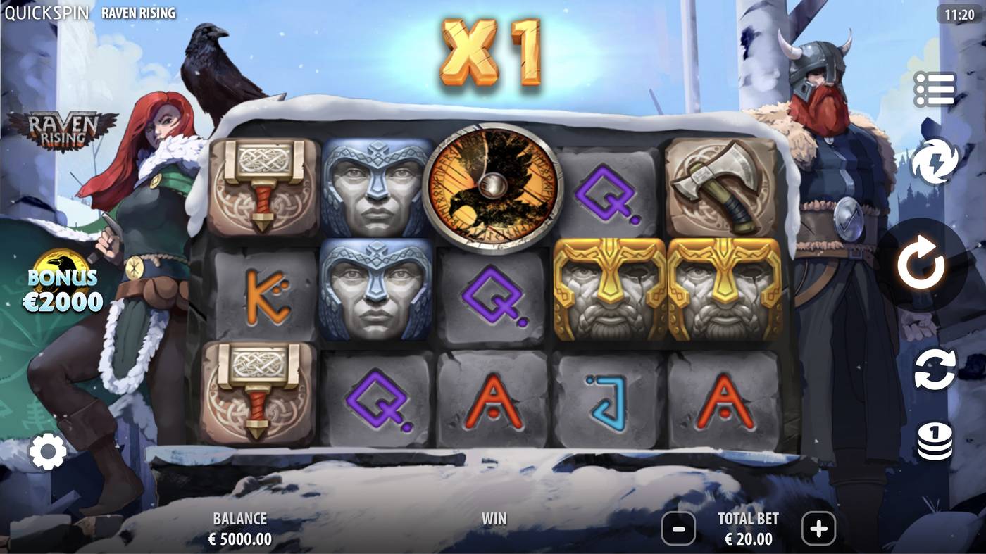 Raven Rising: image of main menu
