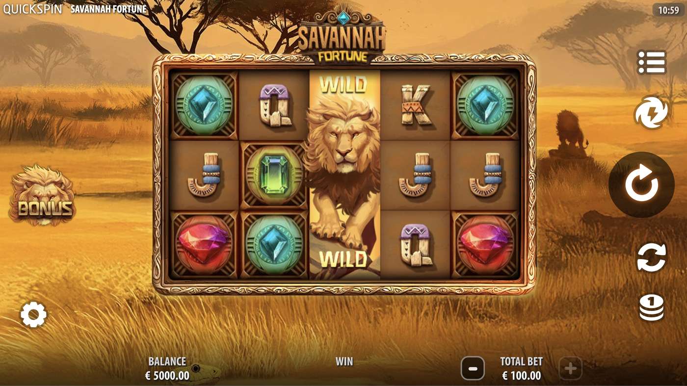 Savannah Fortune: image of main menu