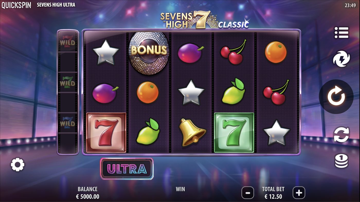 Sevens High Ultra: image of main menu