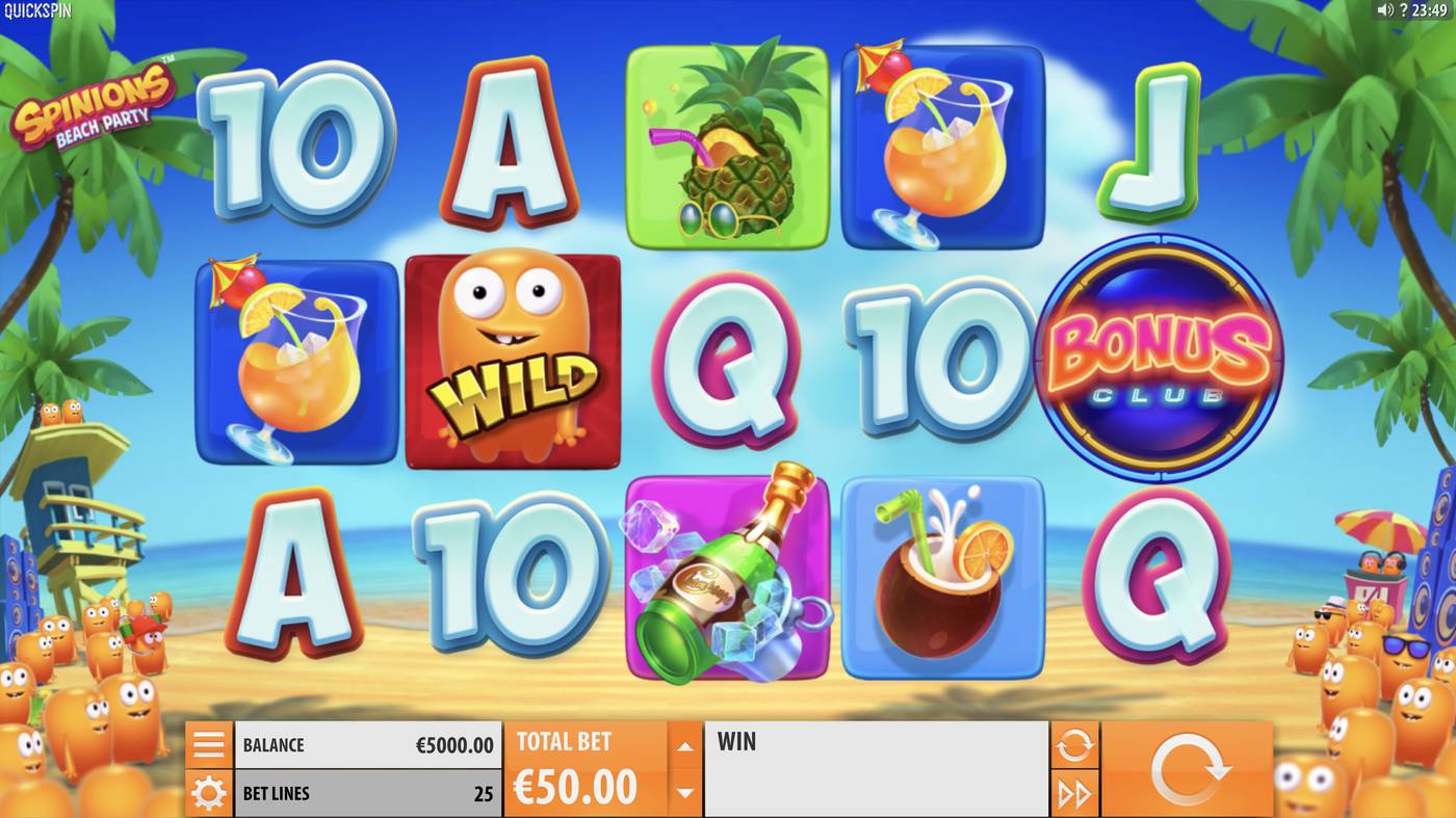 Spinions Beach Party: image of main menu