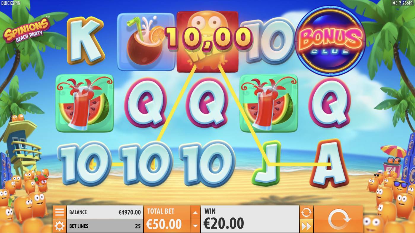 Spinions Beach Party: image of winning