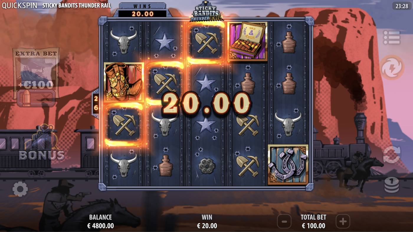 Sticky Bandits Thunder Rail: image of winning