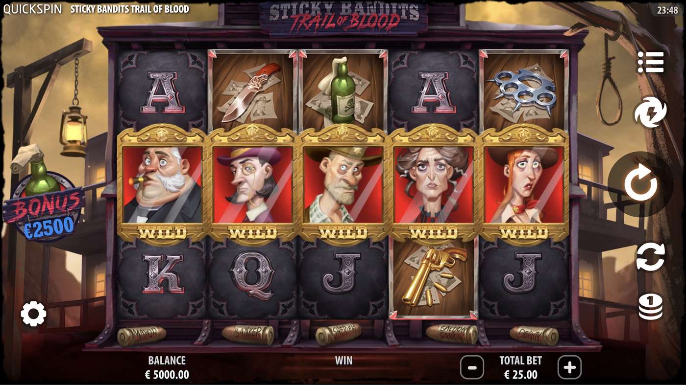 Sticky Bandits Trail of Blood: image of main menu