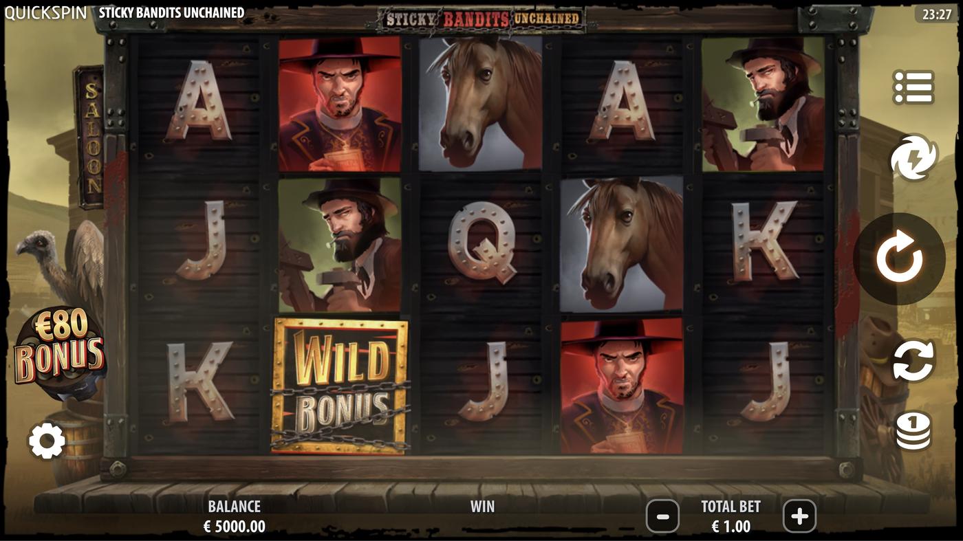 Sticky Bandits Unchained: image of main menu