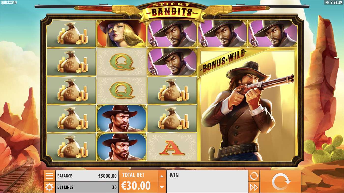 Sticky Bandits: image of main menu