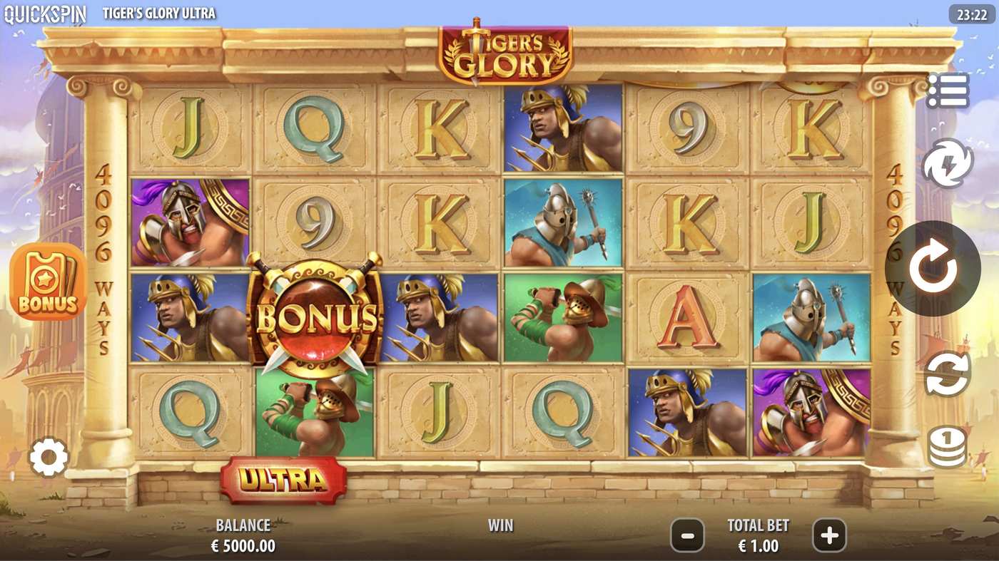 Tiger's Glory Ultra: image of main menu