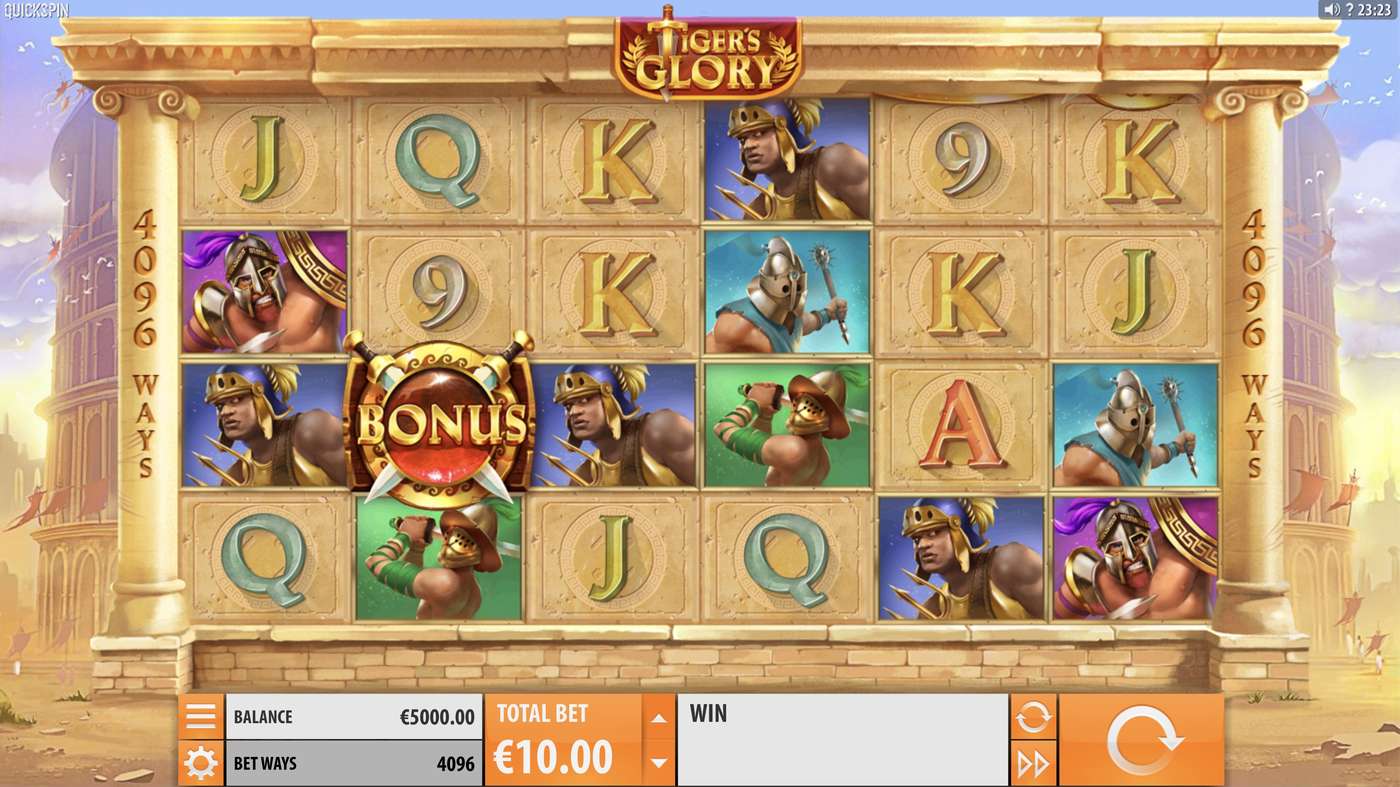 Tiger's Glory: image of main menu