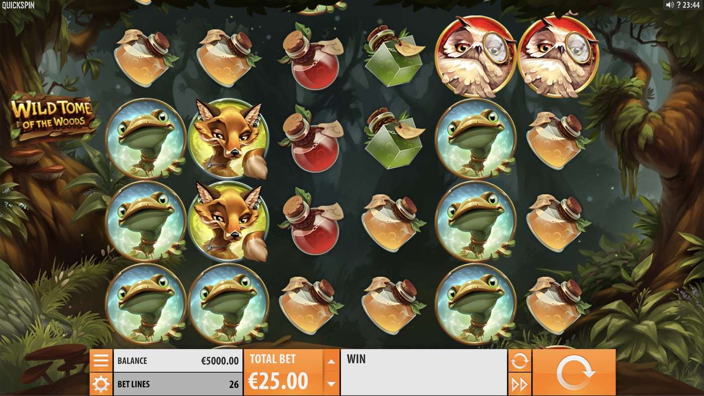 Wild Tome of The Woods: image of main menu
