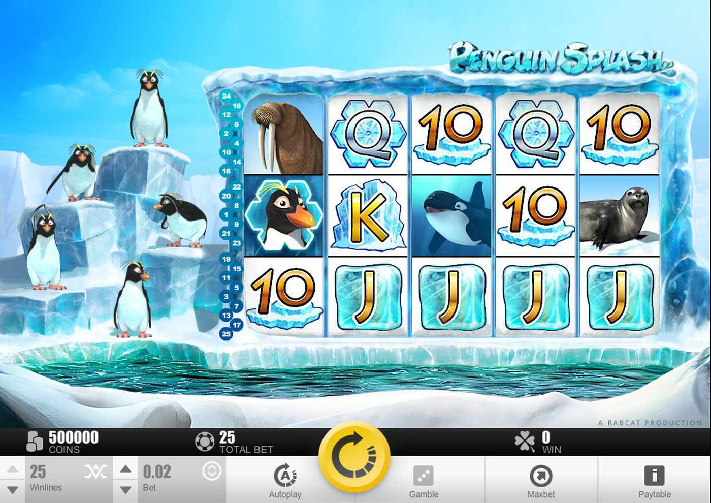 Penguin Splash: image of main menu