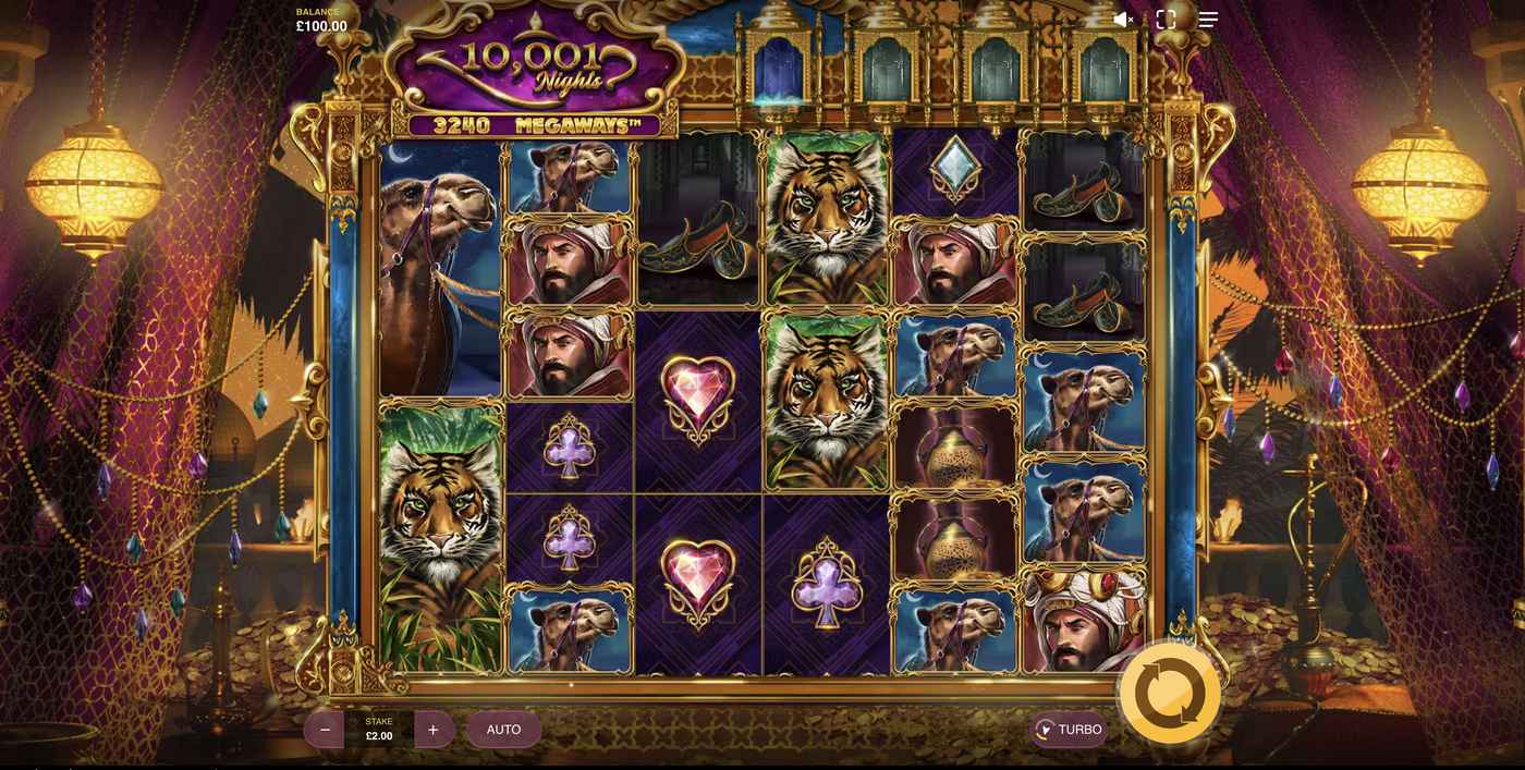 10,001 Nights Megaways: image of main menu