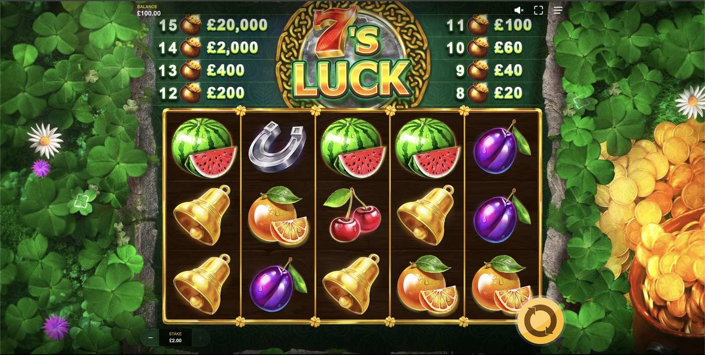 7's Luck: image of main menu
