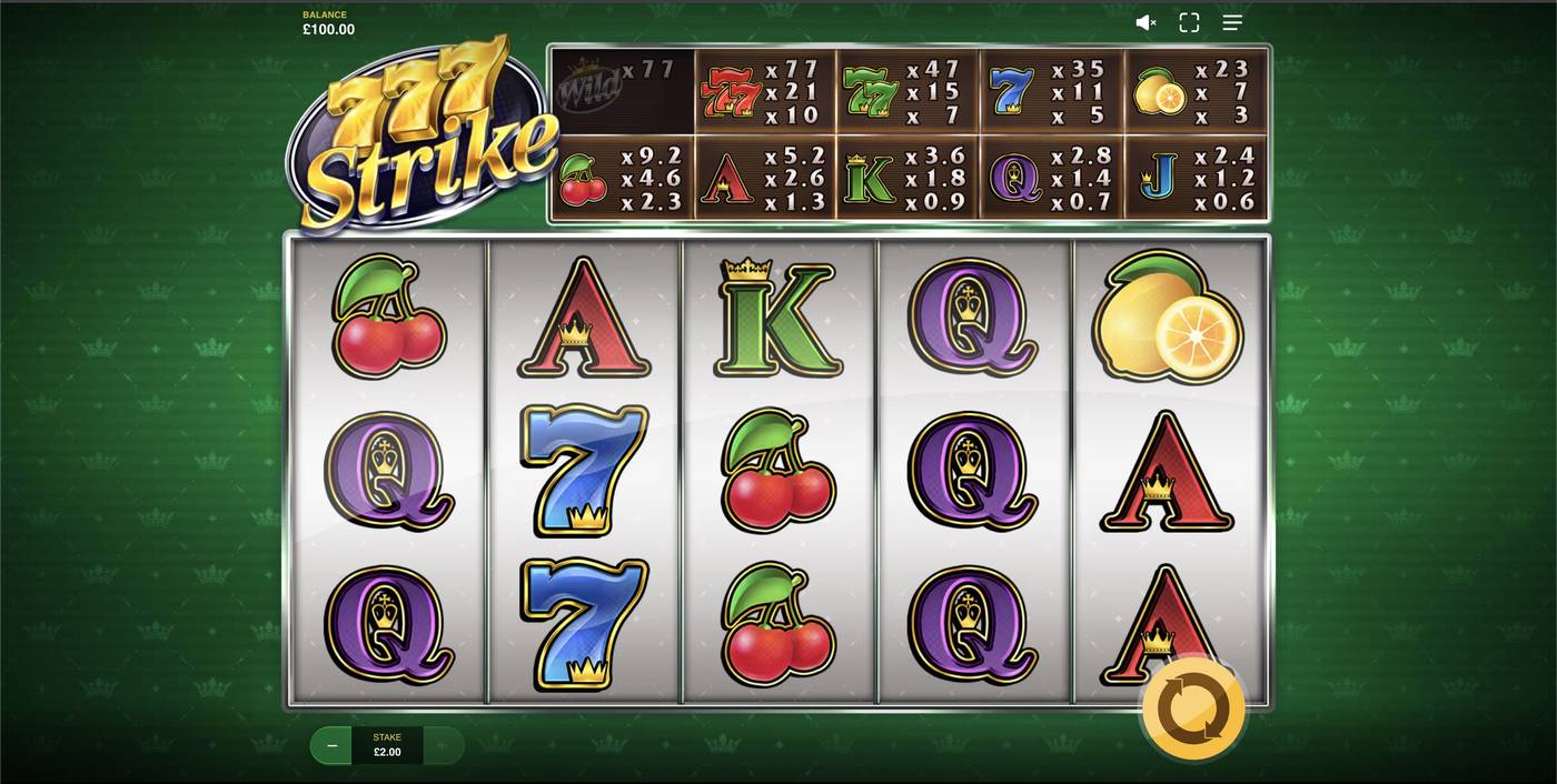 777 Strike: image of main menu