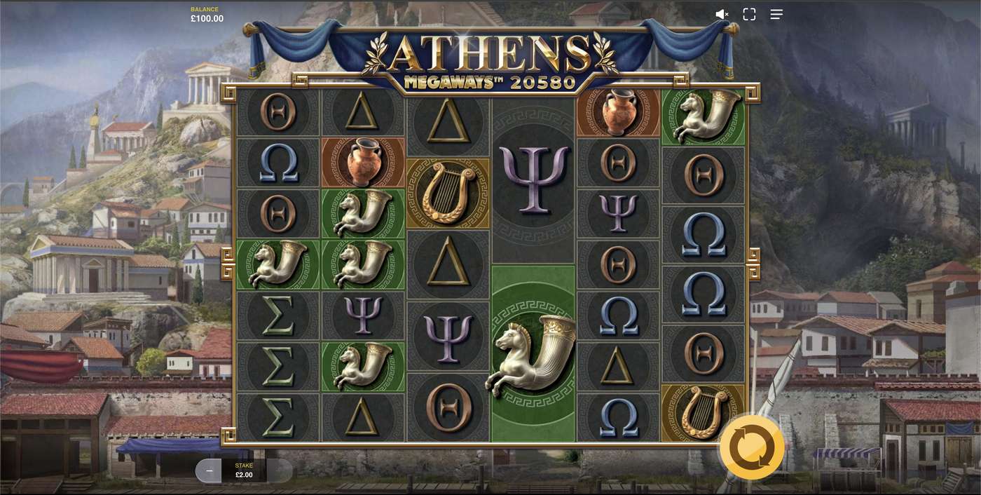 Athens Megaways: image of main menu